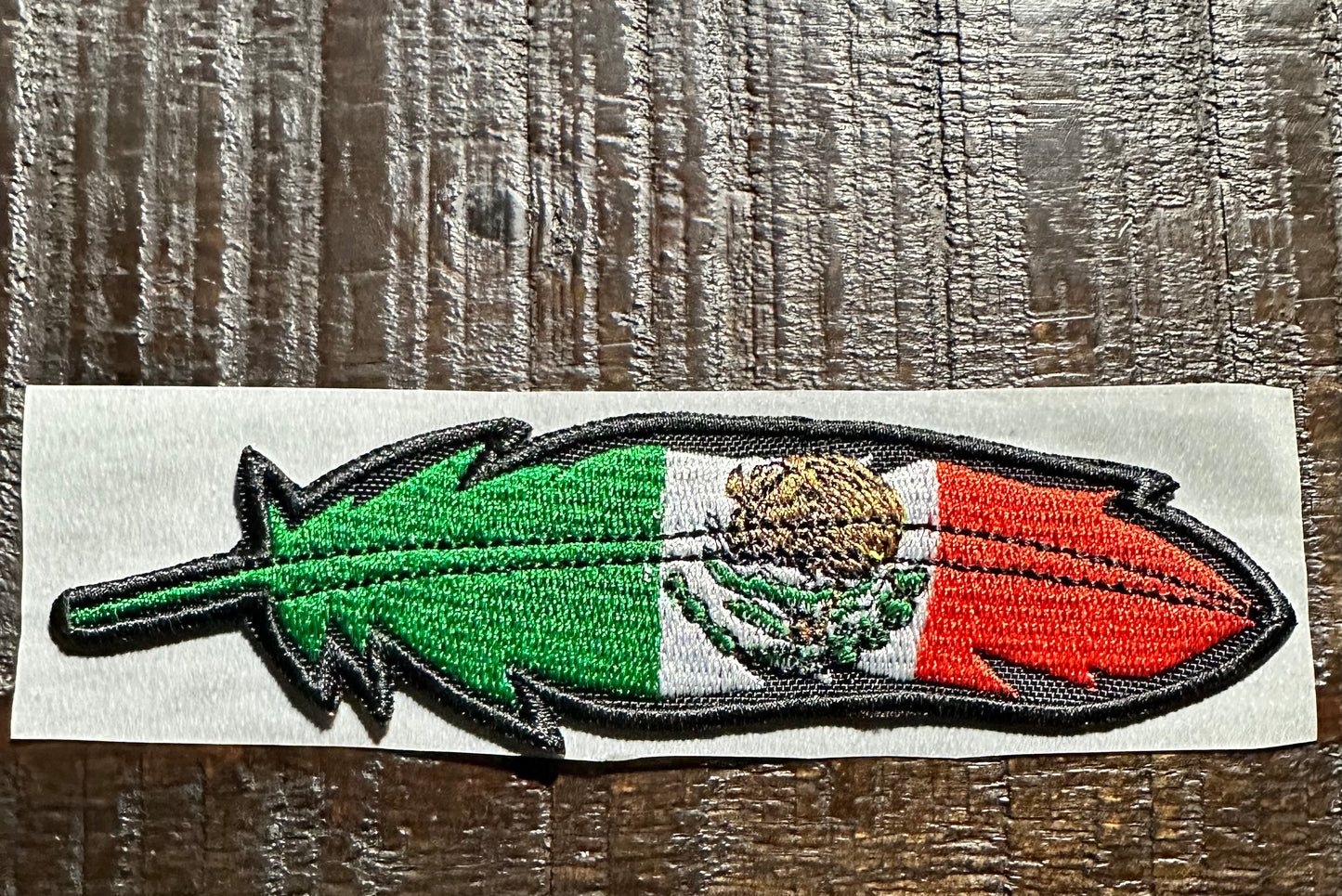 Mexican Flag Feather Embroidered Hat Patch