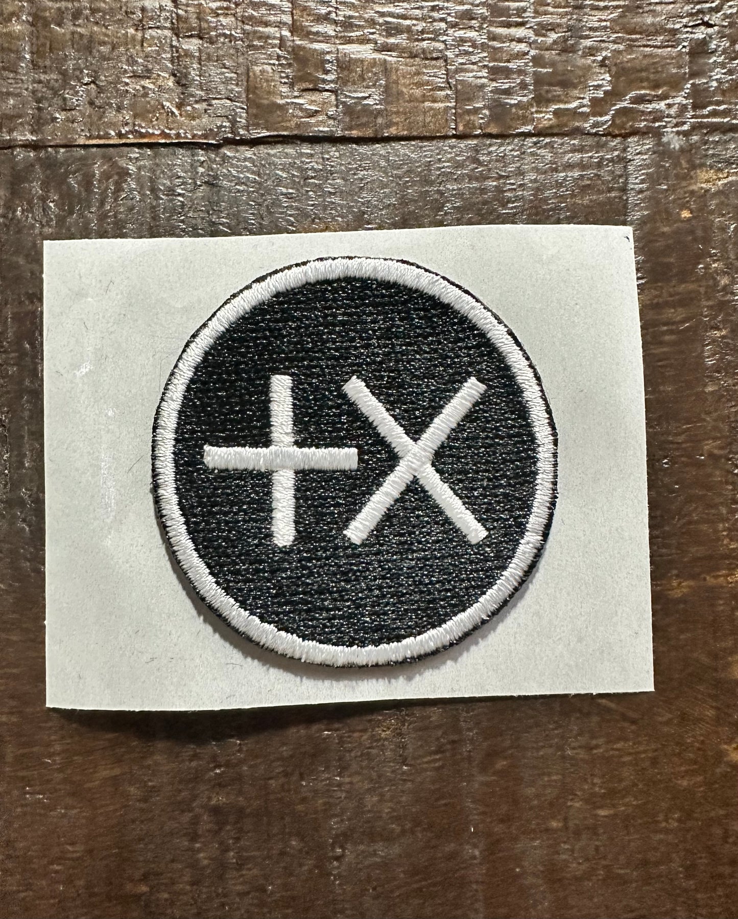 +X Embroidered Hat Patch