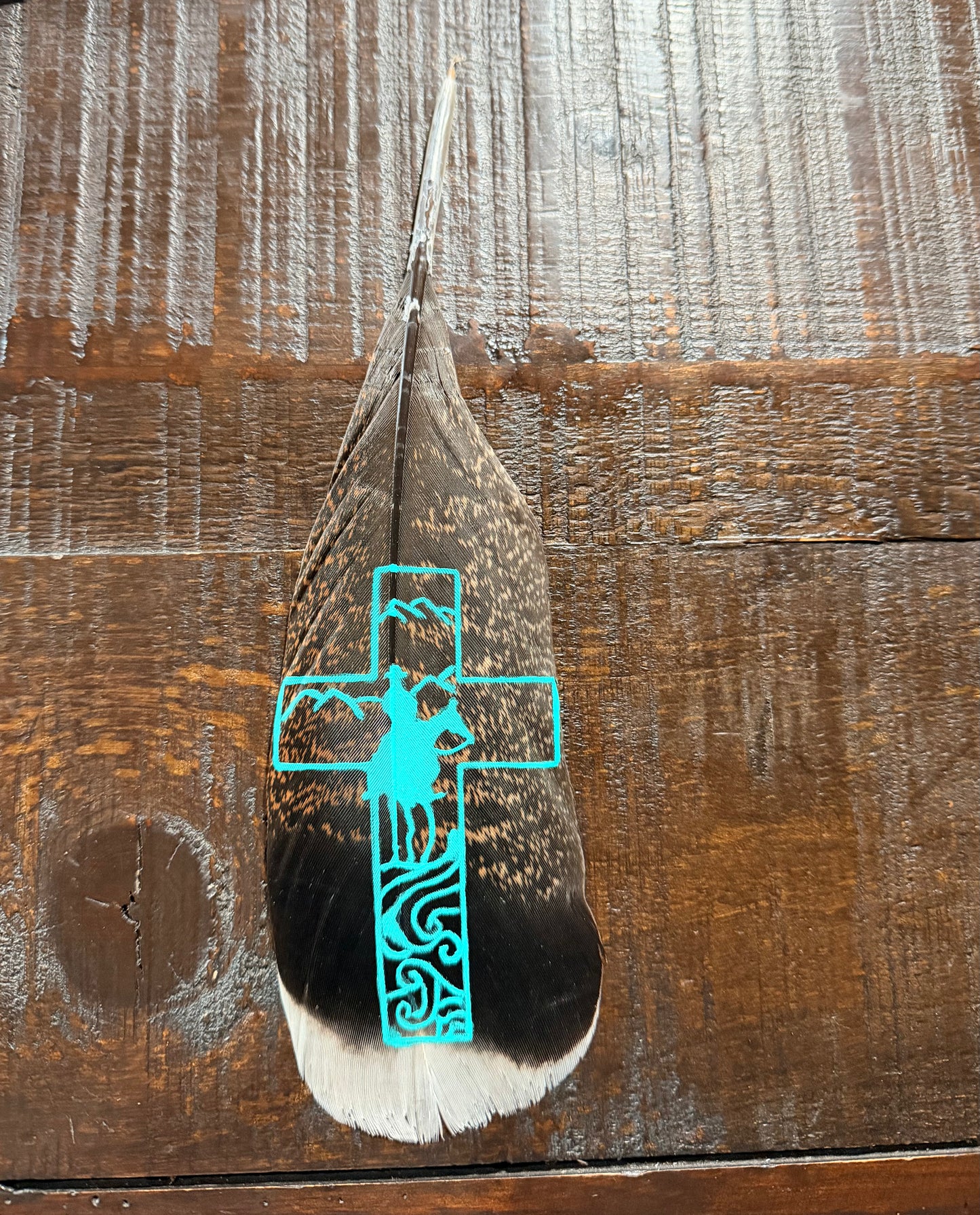 Custom Cowboy Cross Hat Feather