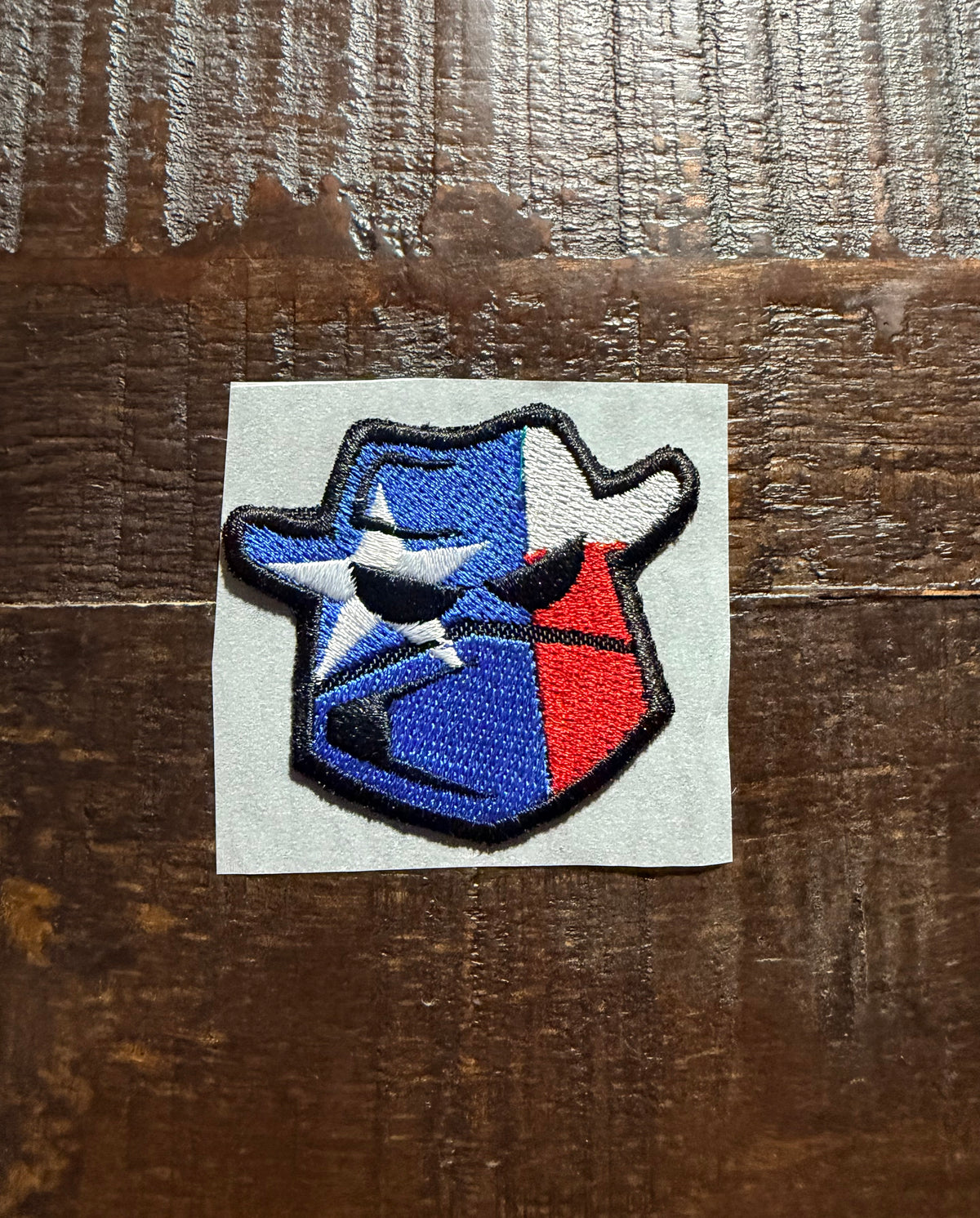 Texas Masked Cowboy Embroidered Hat Patch