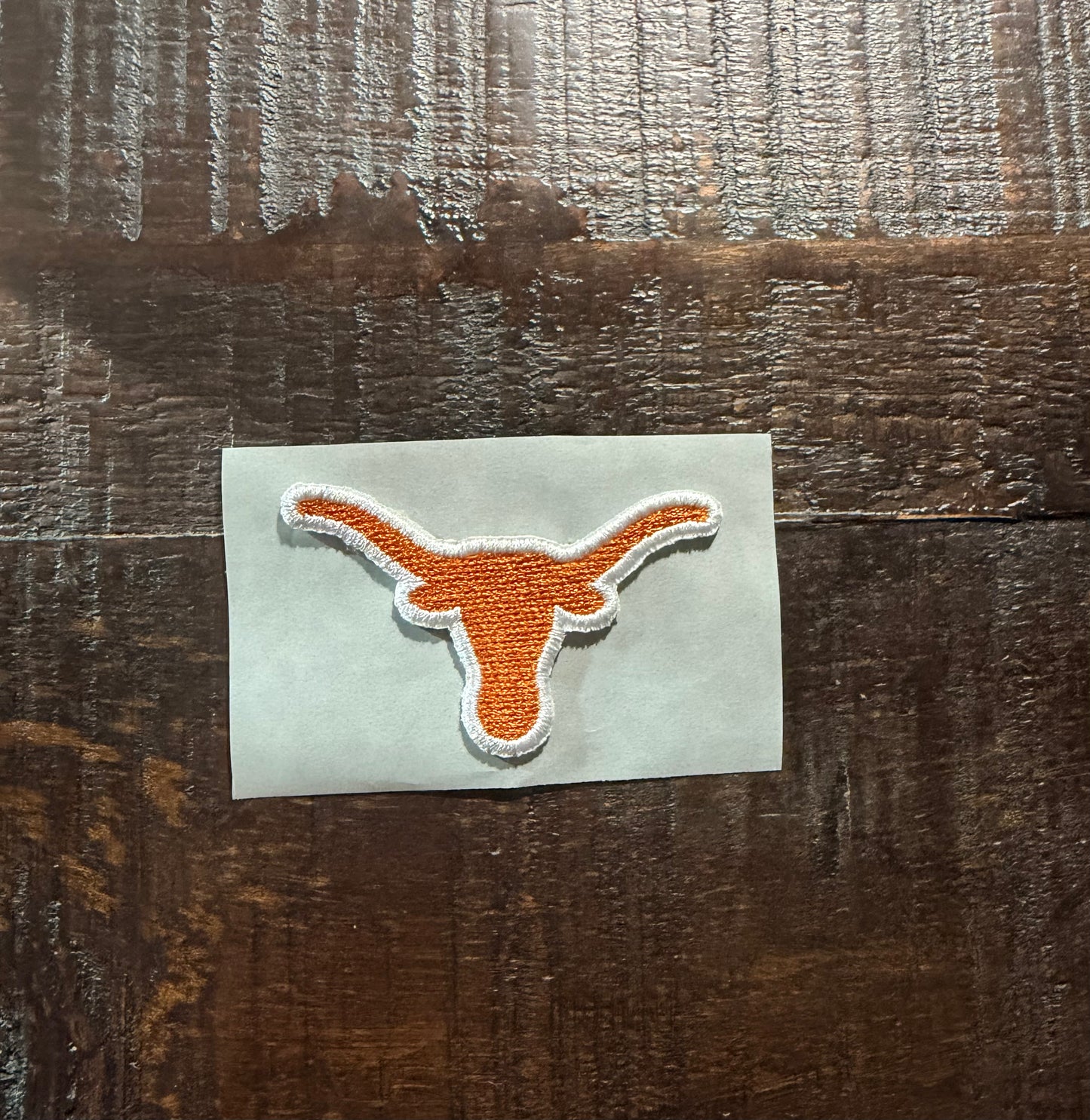 Orange Longhorn Embroidered Hat Patch