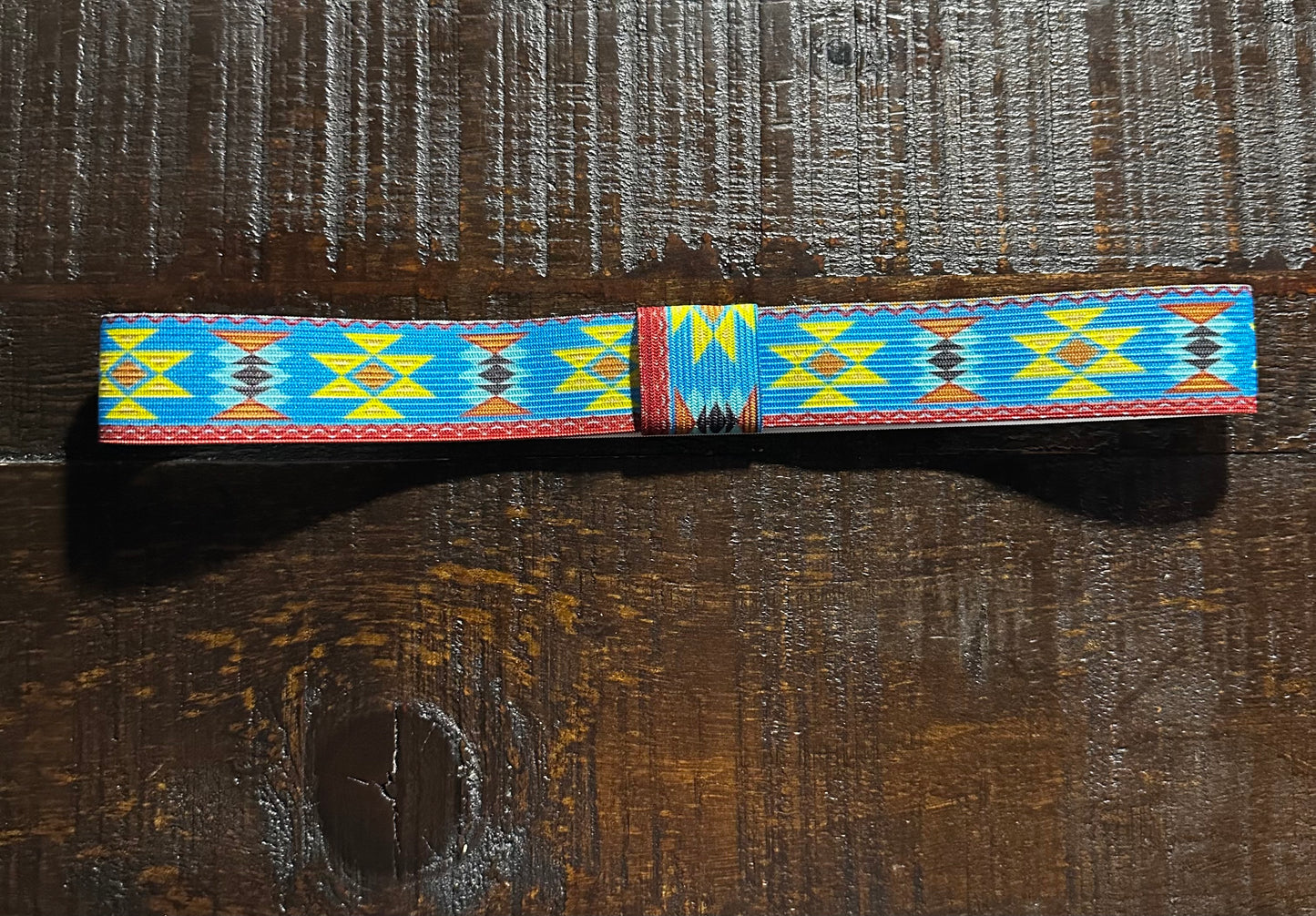 Yellow and Blue Elastic Hat Band (1.25 inch)