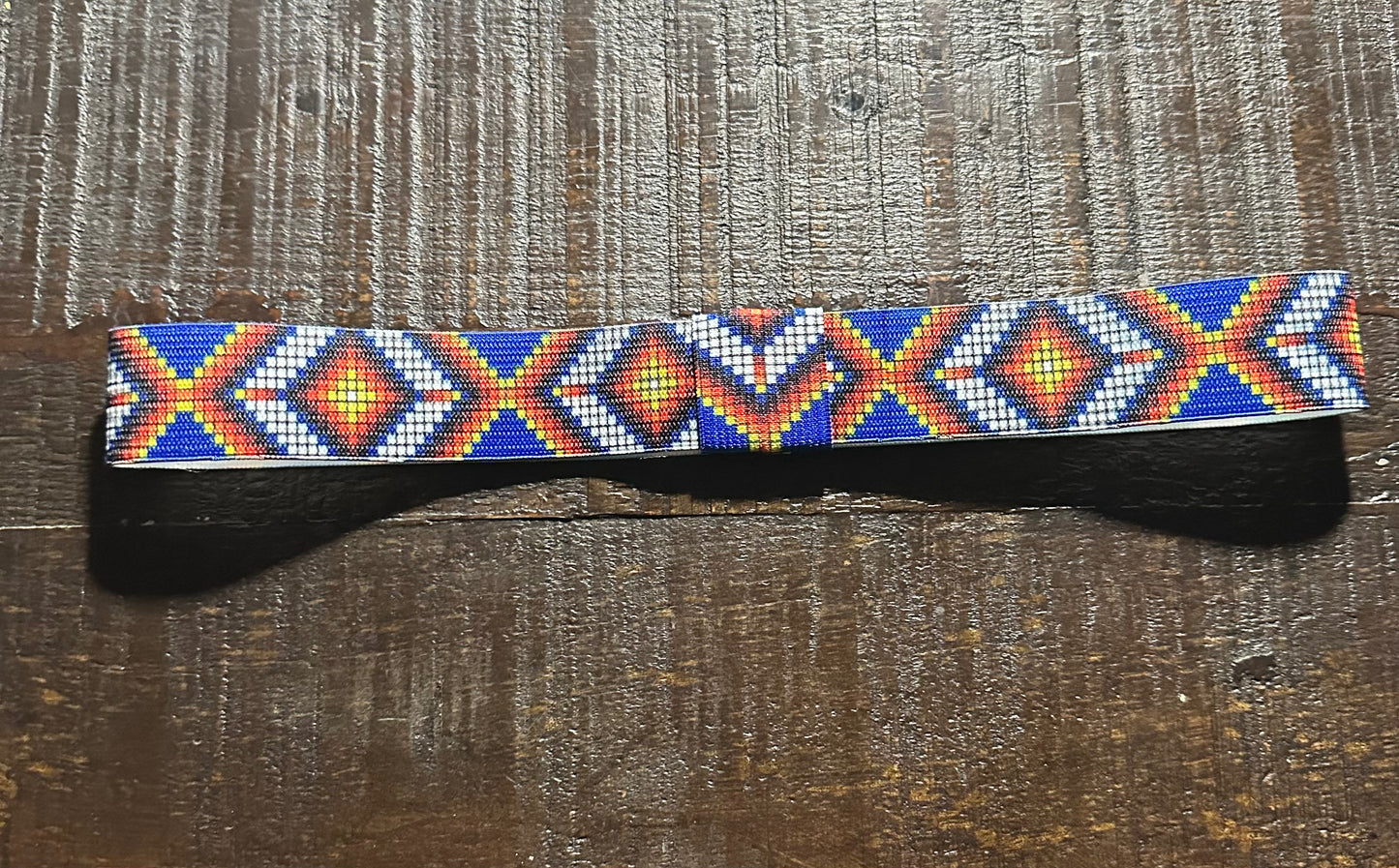 Blue Aztec Elastic Hat Band 1.25 inch