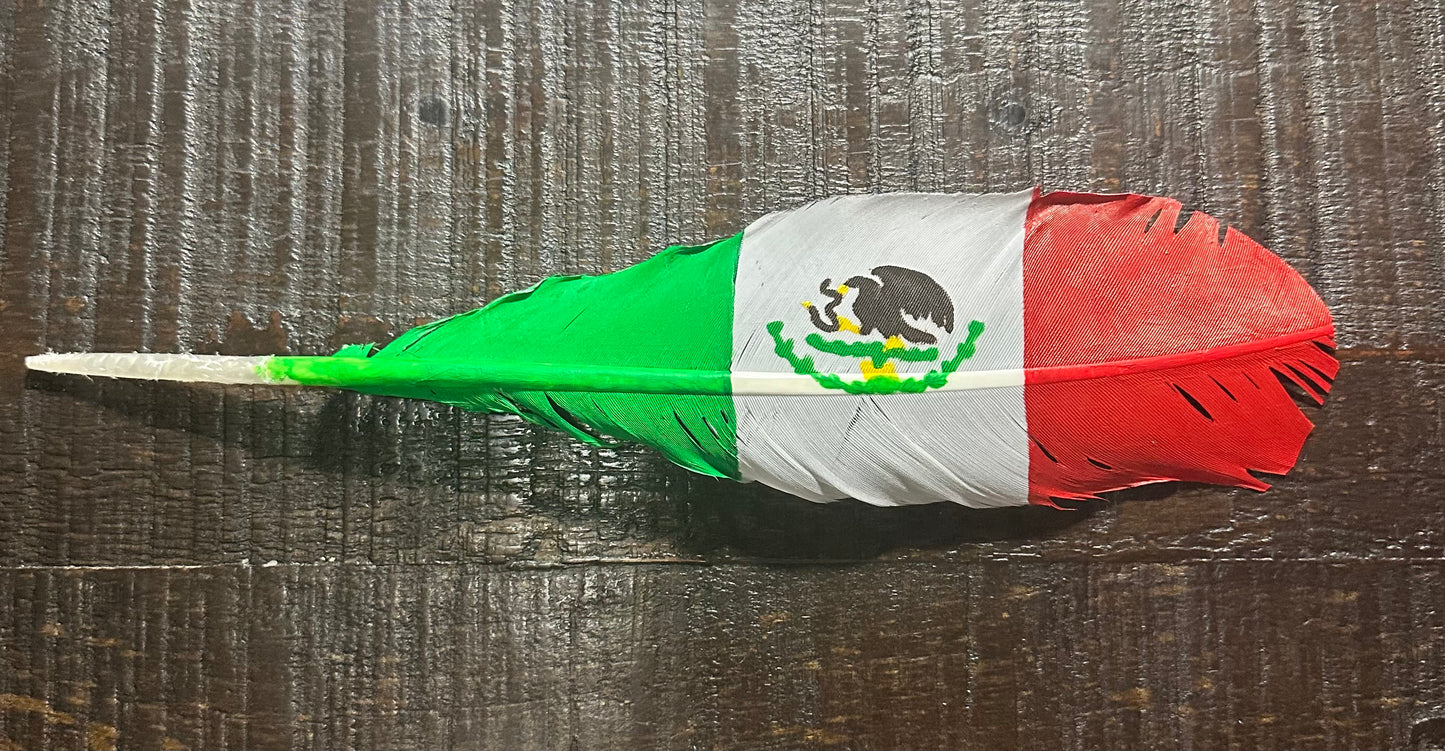 Mexican Flag Custom Feather