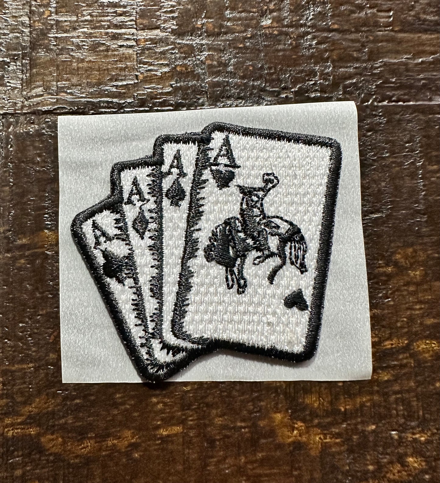 Bucking Horse Cards Embroidered Hat Patch
