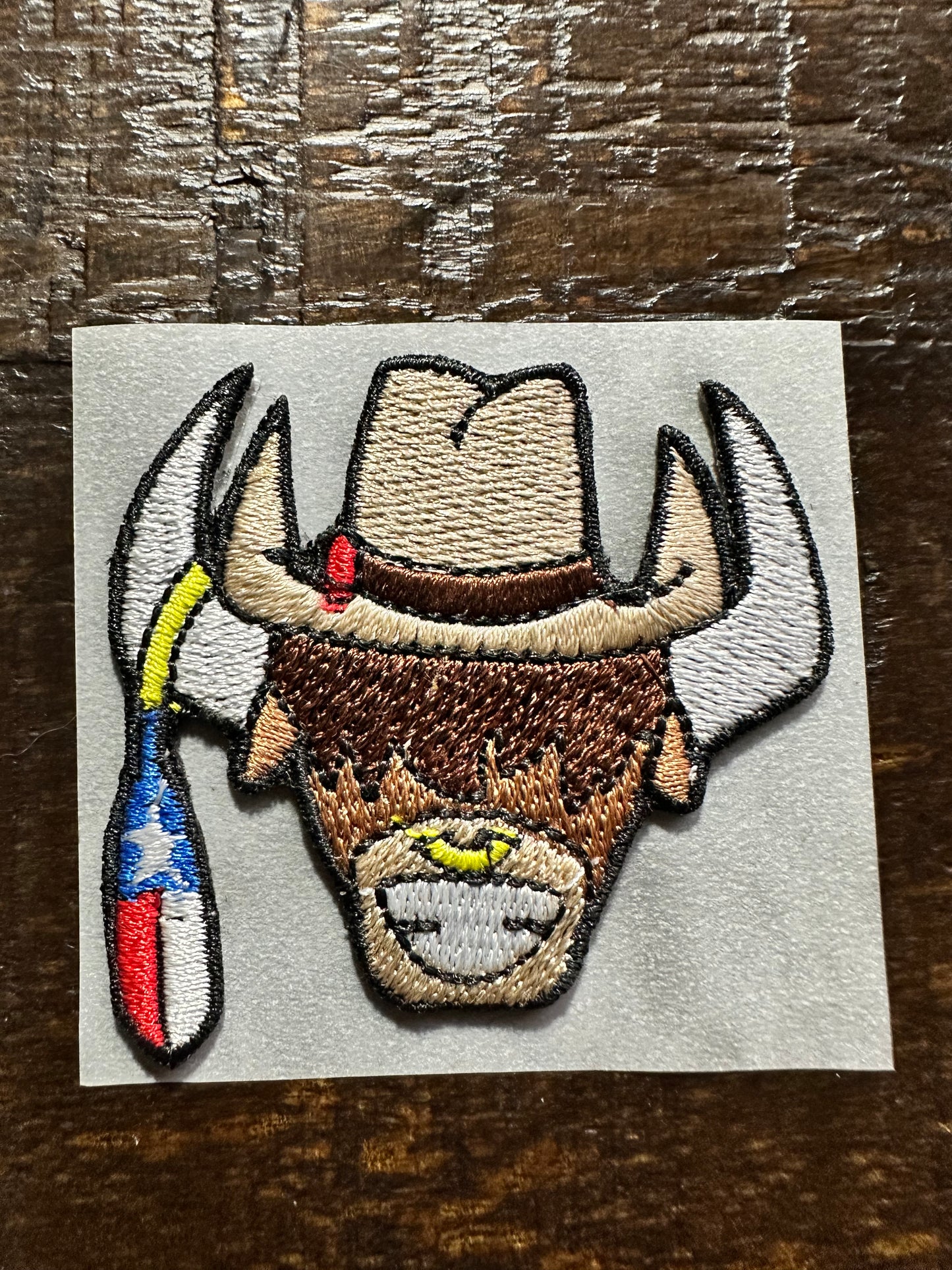 Texas Bull Embroidered Hat Patch