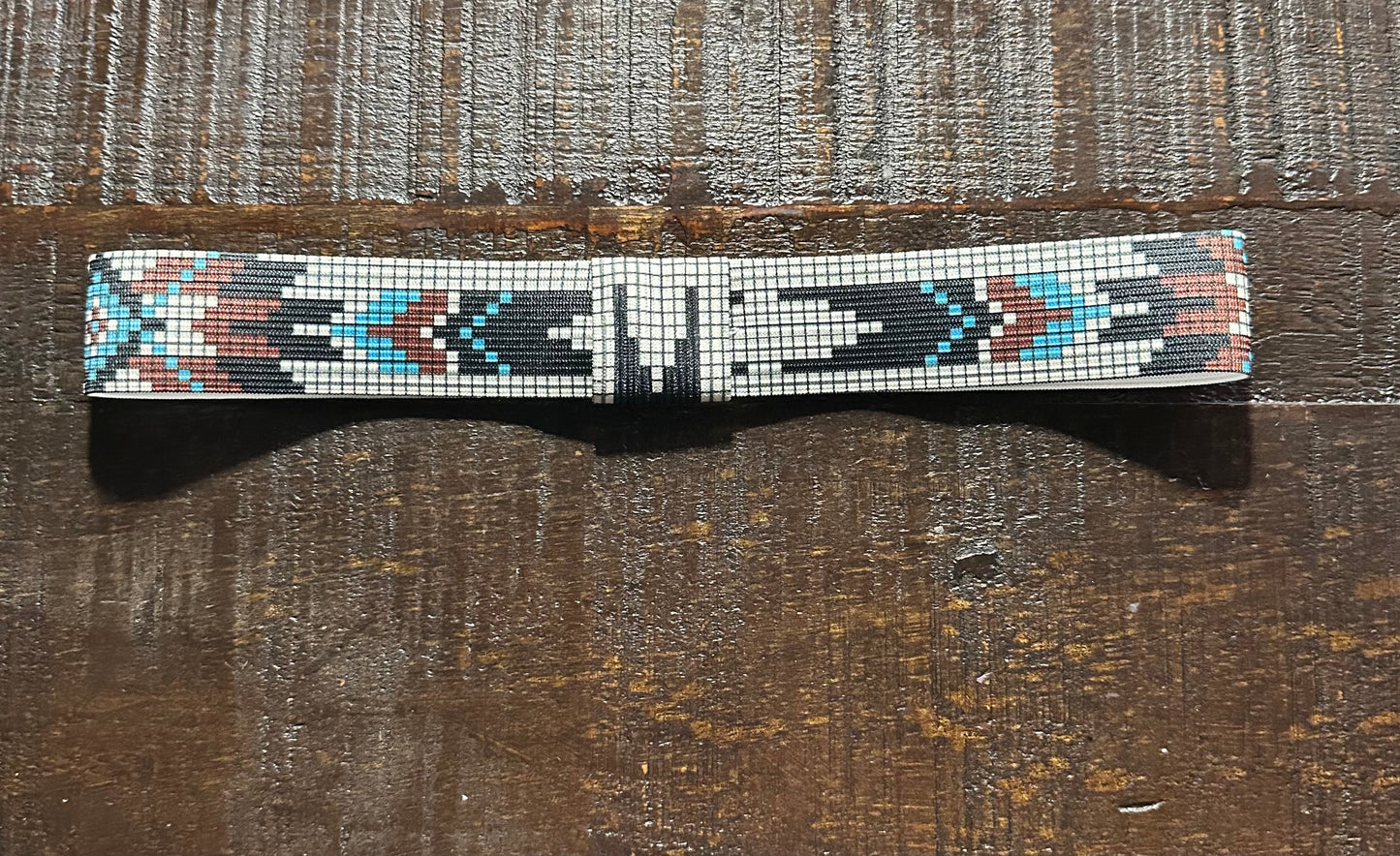 Brown, Black and Turquoise Elastic Hat Band