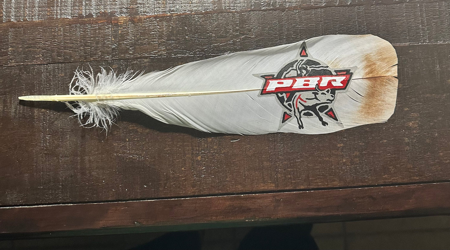 Bull Riding Custom Feather (14x3.5)