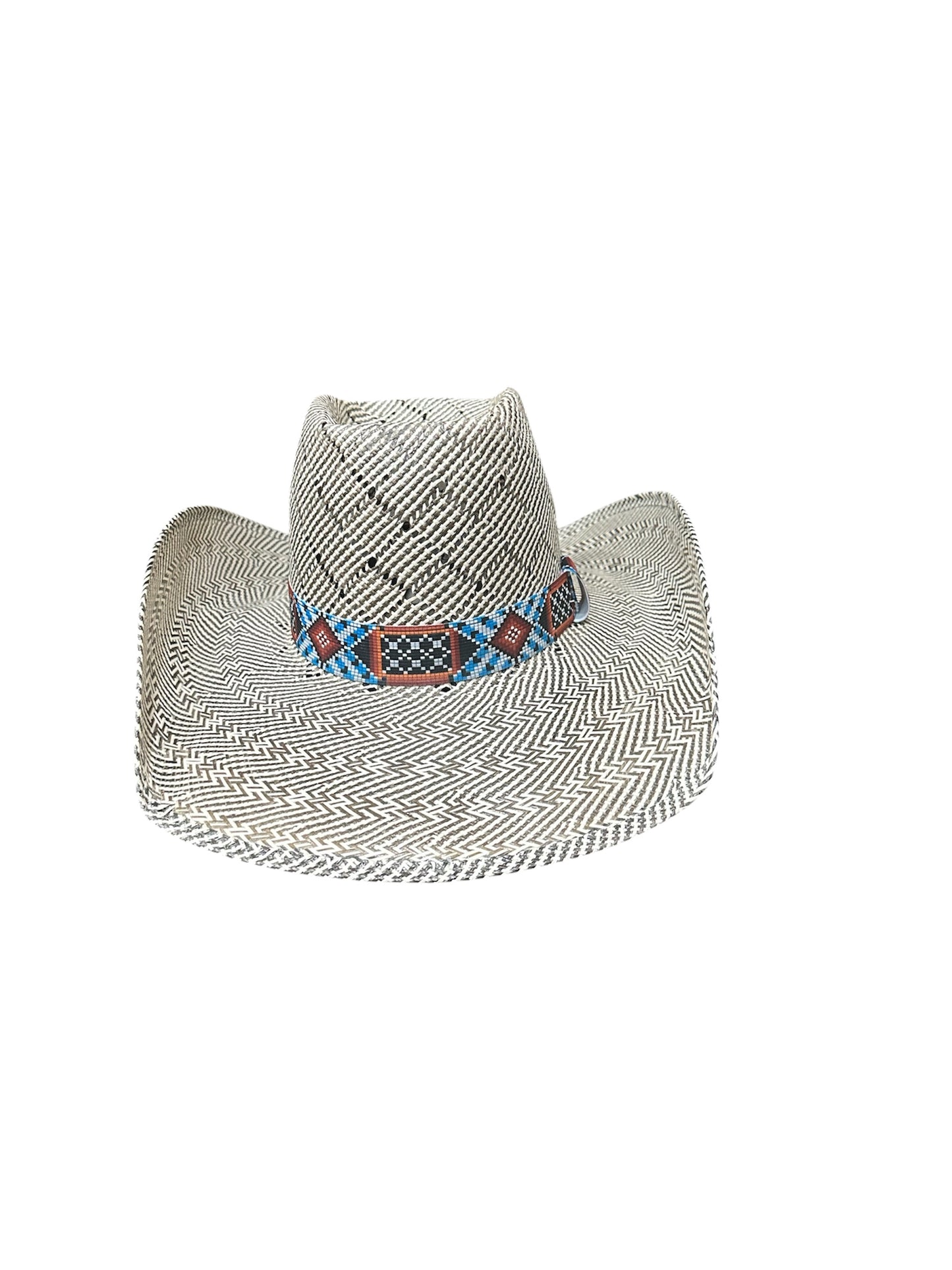 Turquoise and Rust Elastic Hat Band
