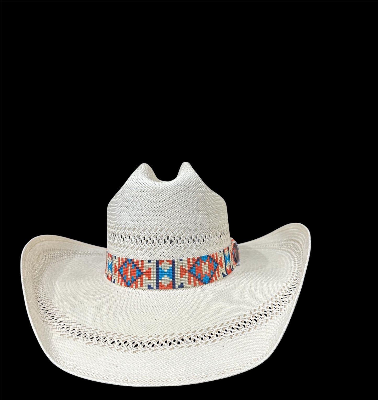 Orange and Turquoise Elastic Hat Band