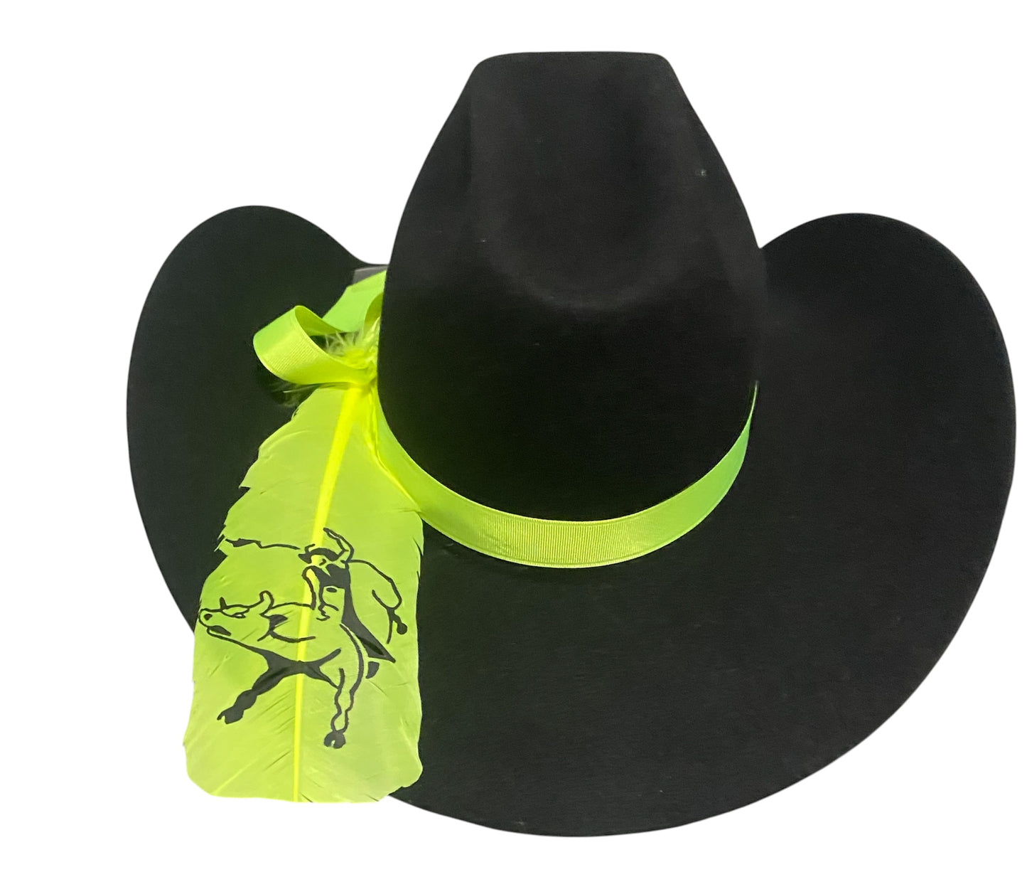Neon Yellow Bull Riding Feather