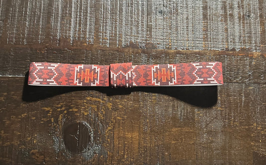 Two Tone Red and White Elastic Hat Band 1.25 inch