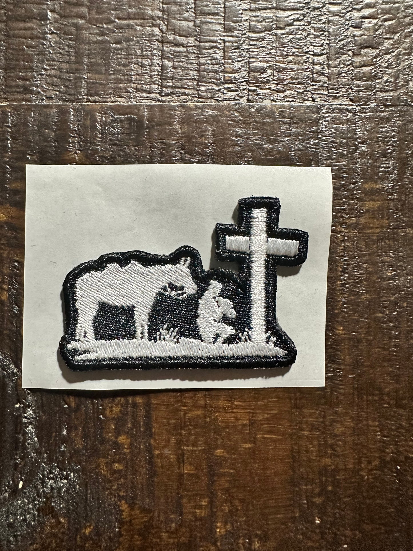 Praying Cowboy Embroidered Hat Patch