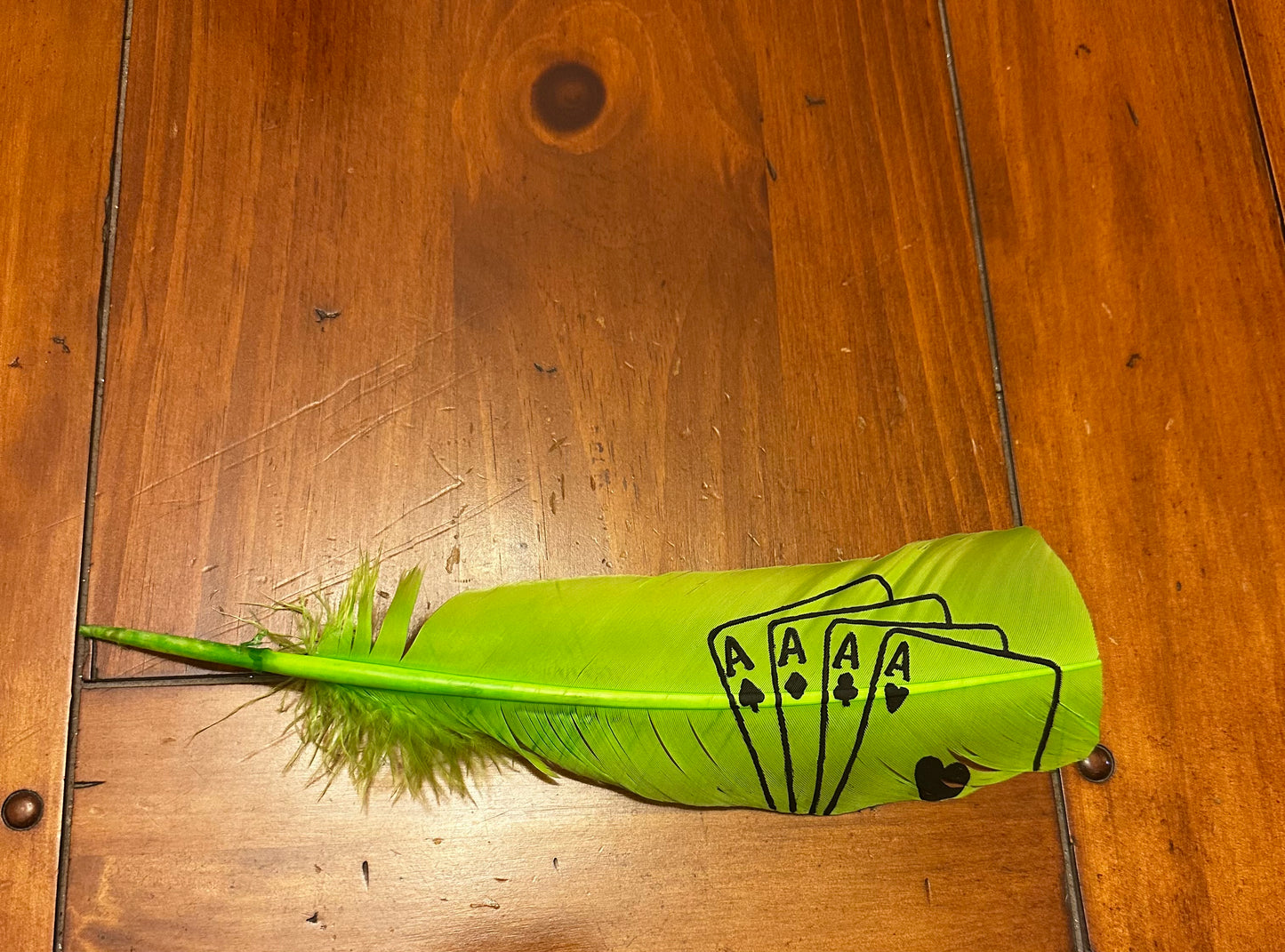 Neon Green Ace Feather