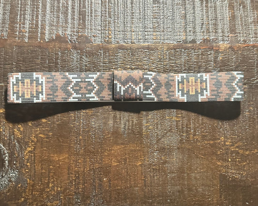 Black and Brown Elastic Hat Band 1.25 inch