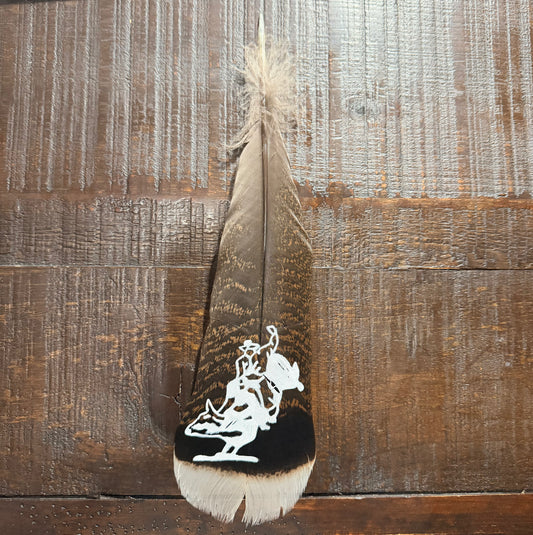 Bull Riding Custom Feather