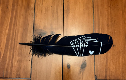 Black Aces Custom Hat Feather