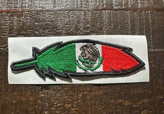 Mexican Flag Feather Embroidered Hat Patch