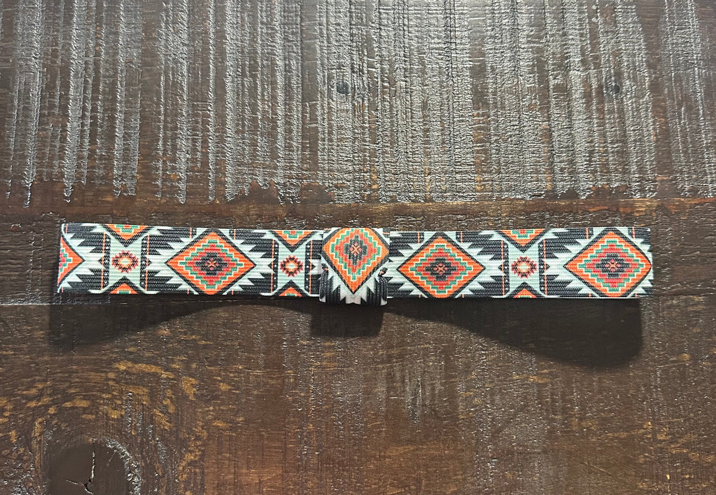 Black, White and Red Elastic Hat Band 1.25 inch