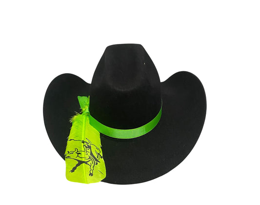 Custom Neon Green Bull Riding Feather