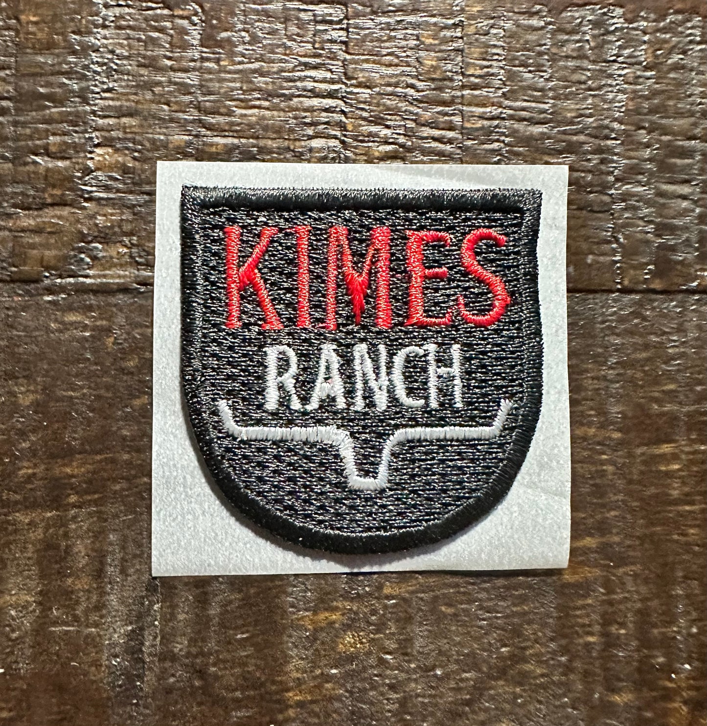 Black and Red Longhorn Ranch Embroidered Hat Patch