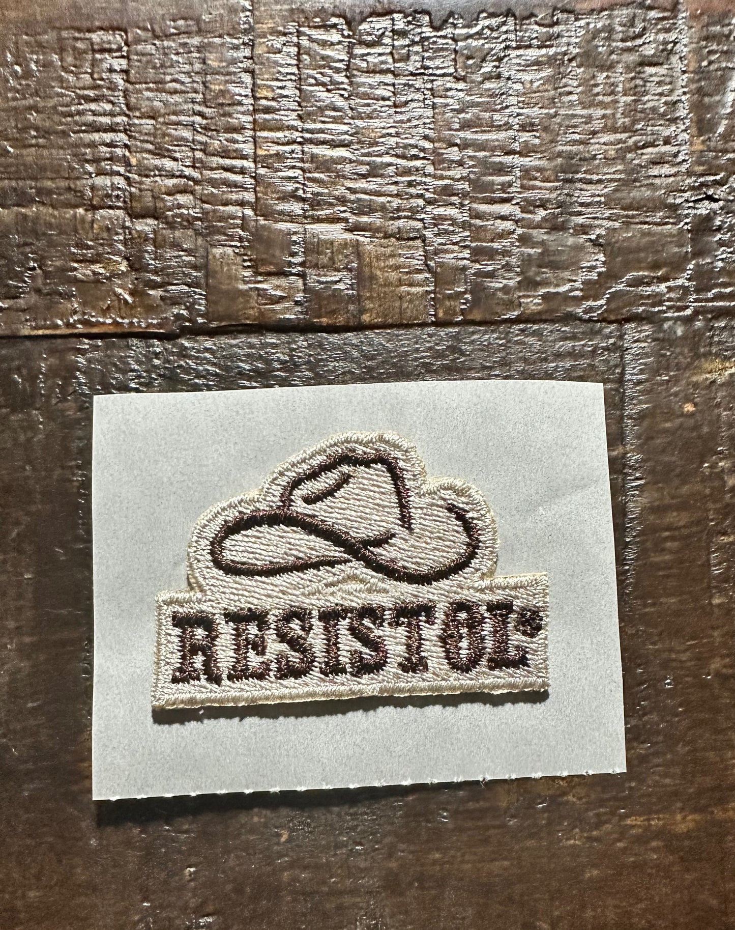 Beige and Brown Cowboy Hat Design Embroidered Patch