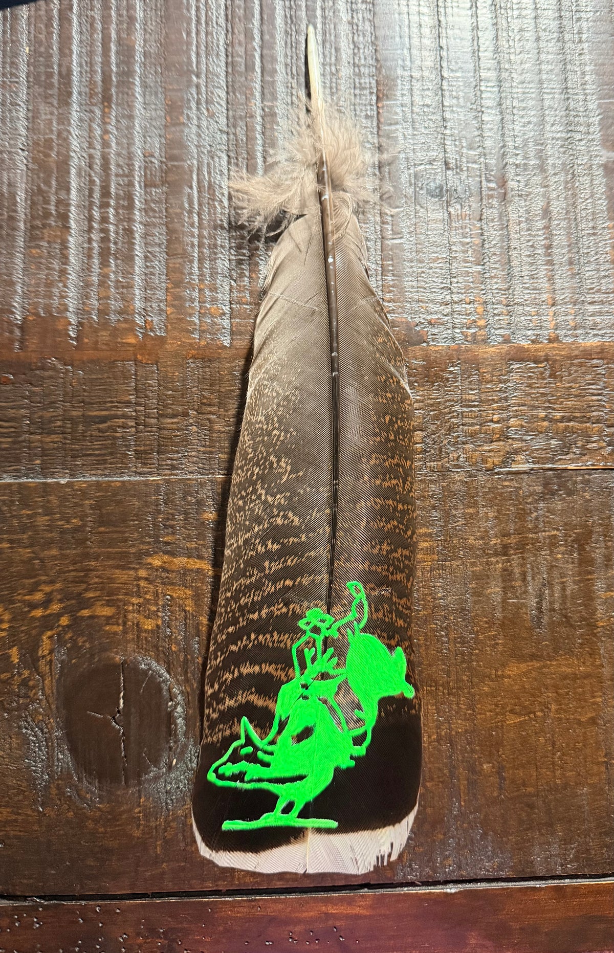 Green Bull Rider Feather