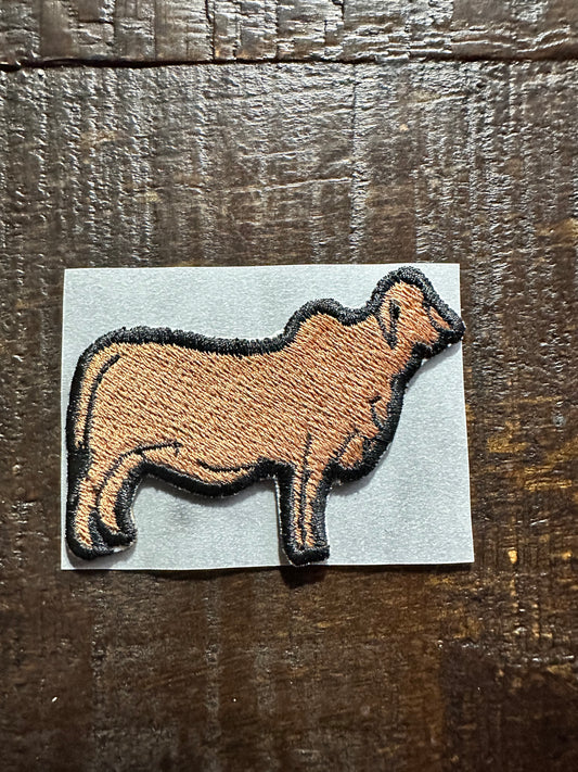 Brown Cow Embroidered Hat Patch