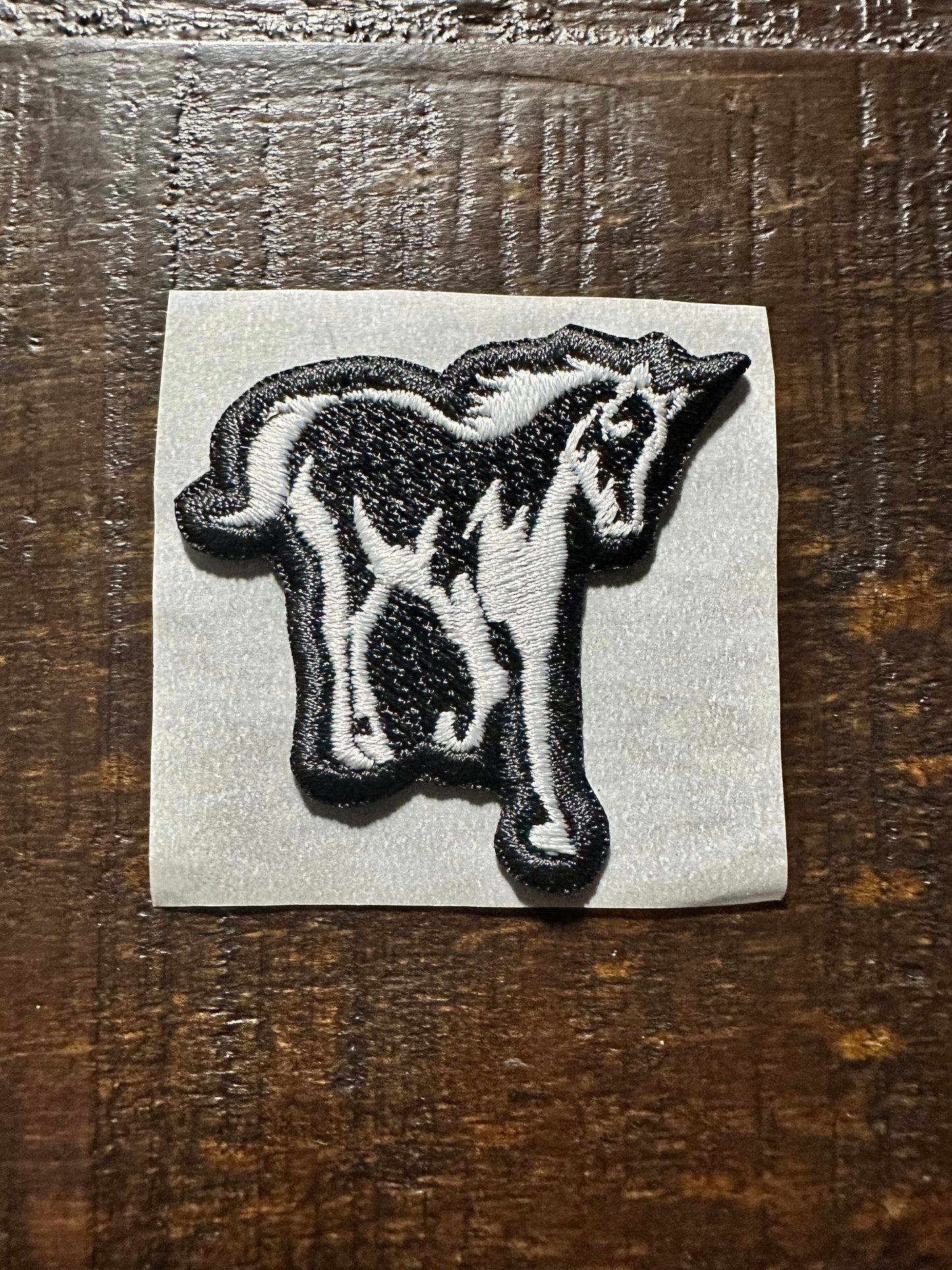 Black and White Horse Embroidered Hat Patch