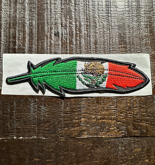 Mexican Flag Feather Embroidered Hat Patch