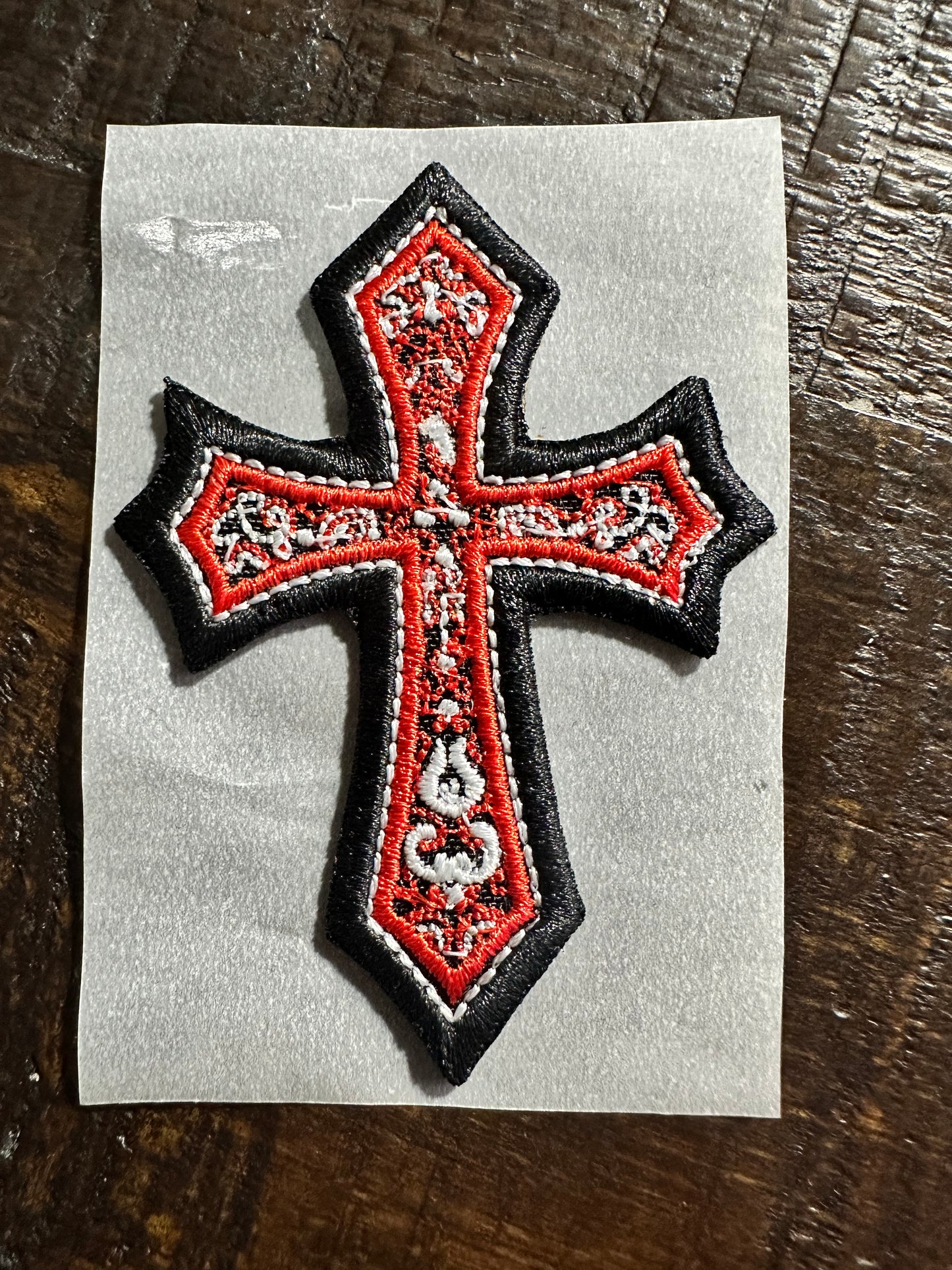 Red Cross Embroidered Hat Patch