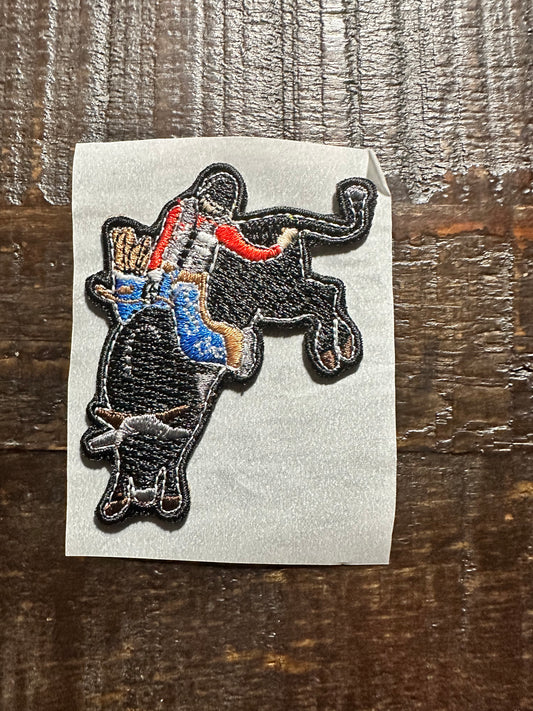 Bull Rider Embroidered Hat Patch