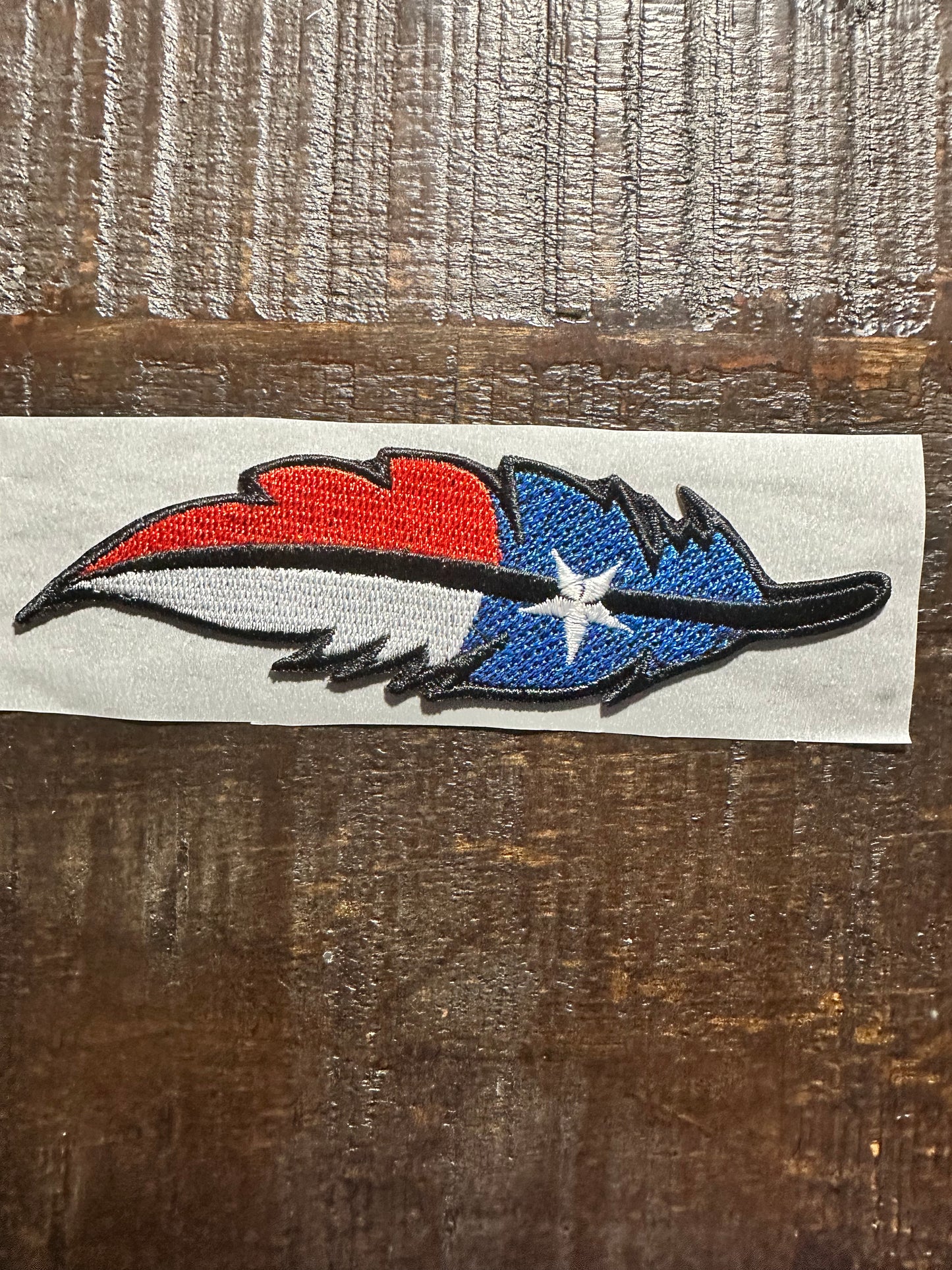 Texas Flag Feather Embroidered Hat Patch