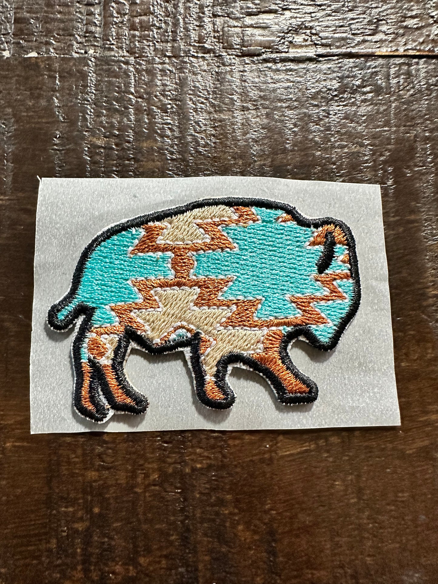 Aztec Buffalo Embroidered Hat Patch