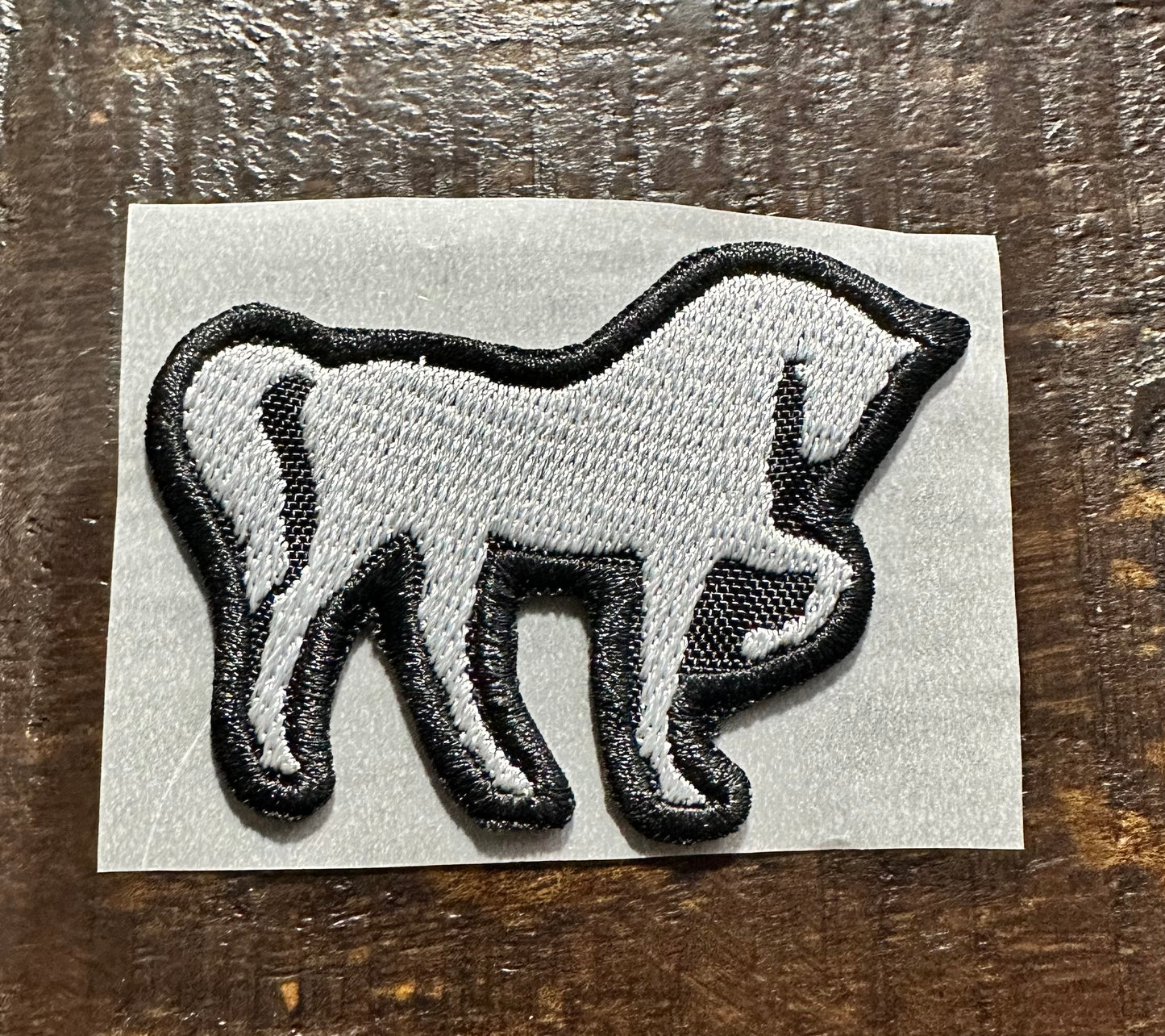 White Horse Embroidered Hat Patch