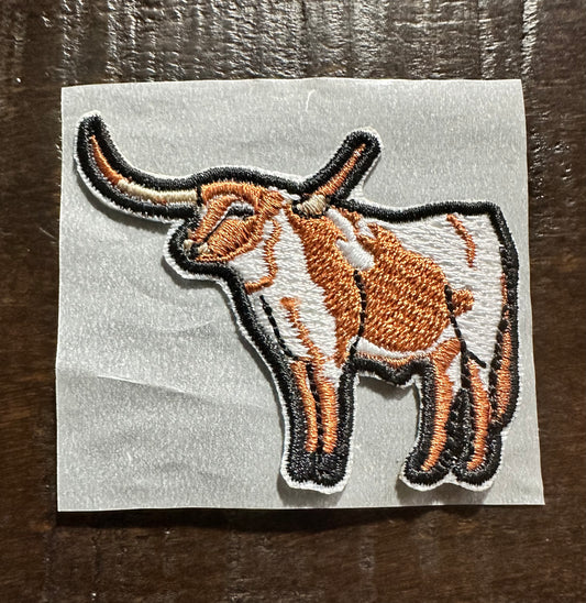 Longhorn Embroidered Hat Patch