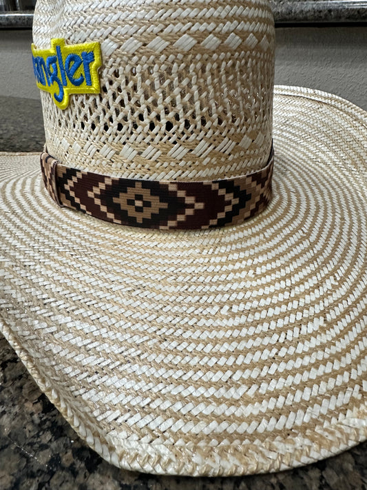 Brown and Beige Aztec Elastic Hat Band