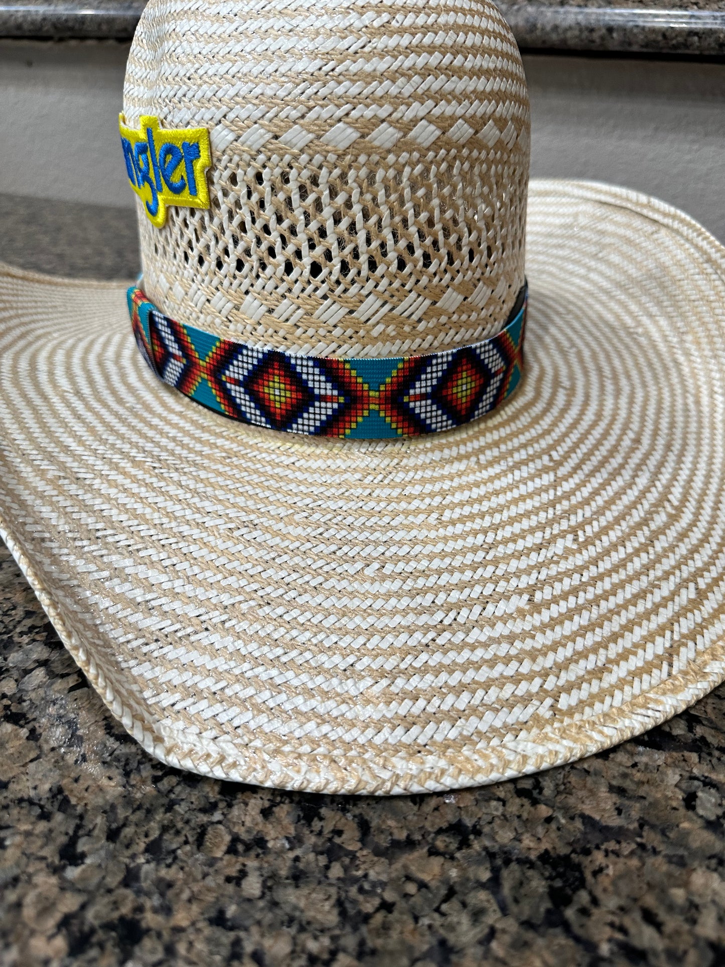 Aqua Green Aztec Elastic Hat Band