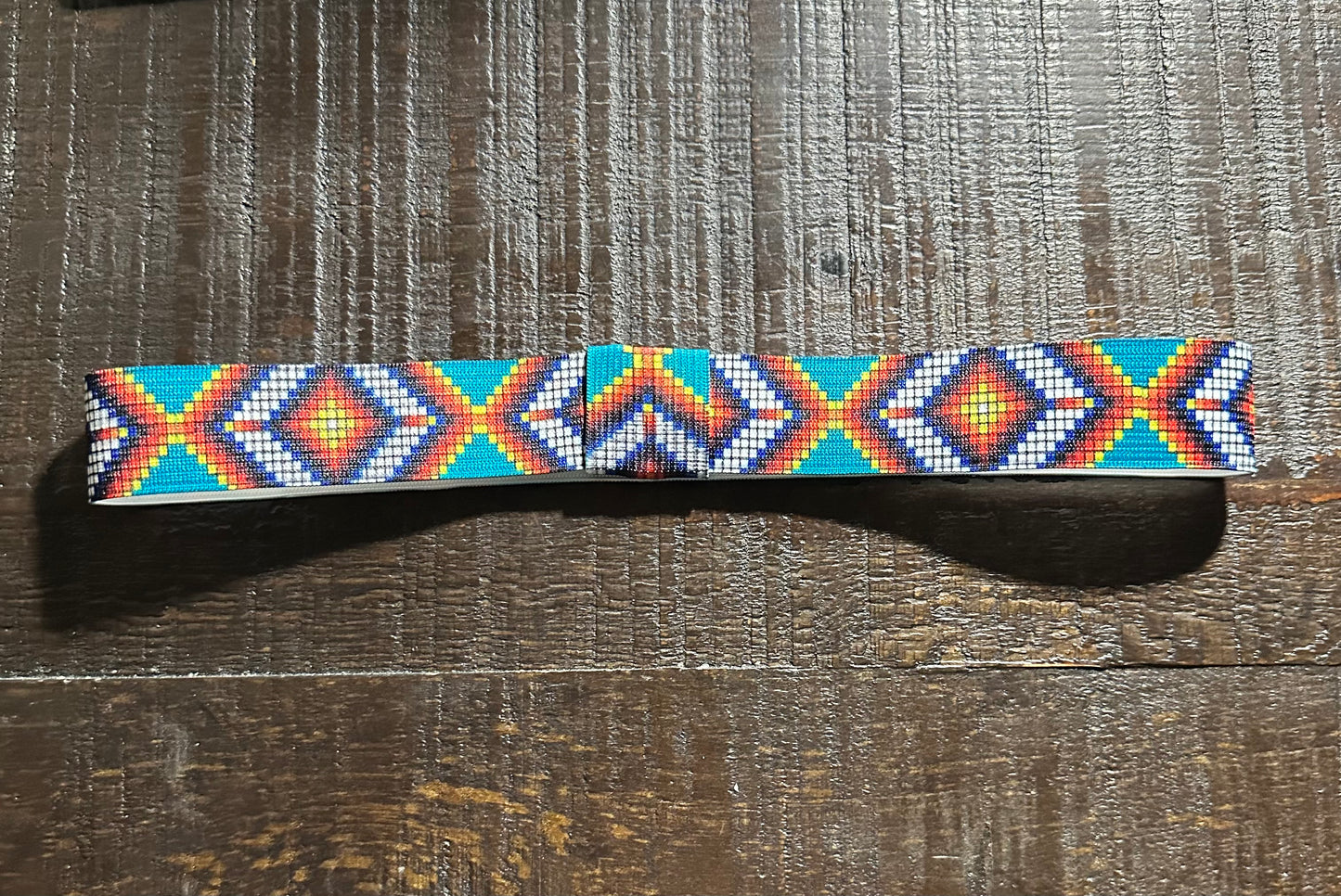 Aqua Green Aztec Elastic Hat Band