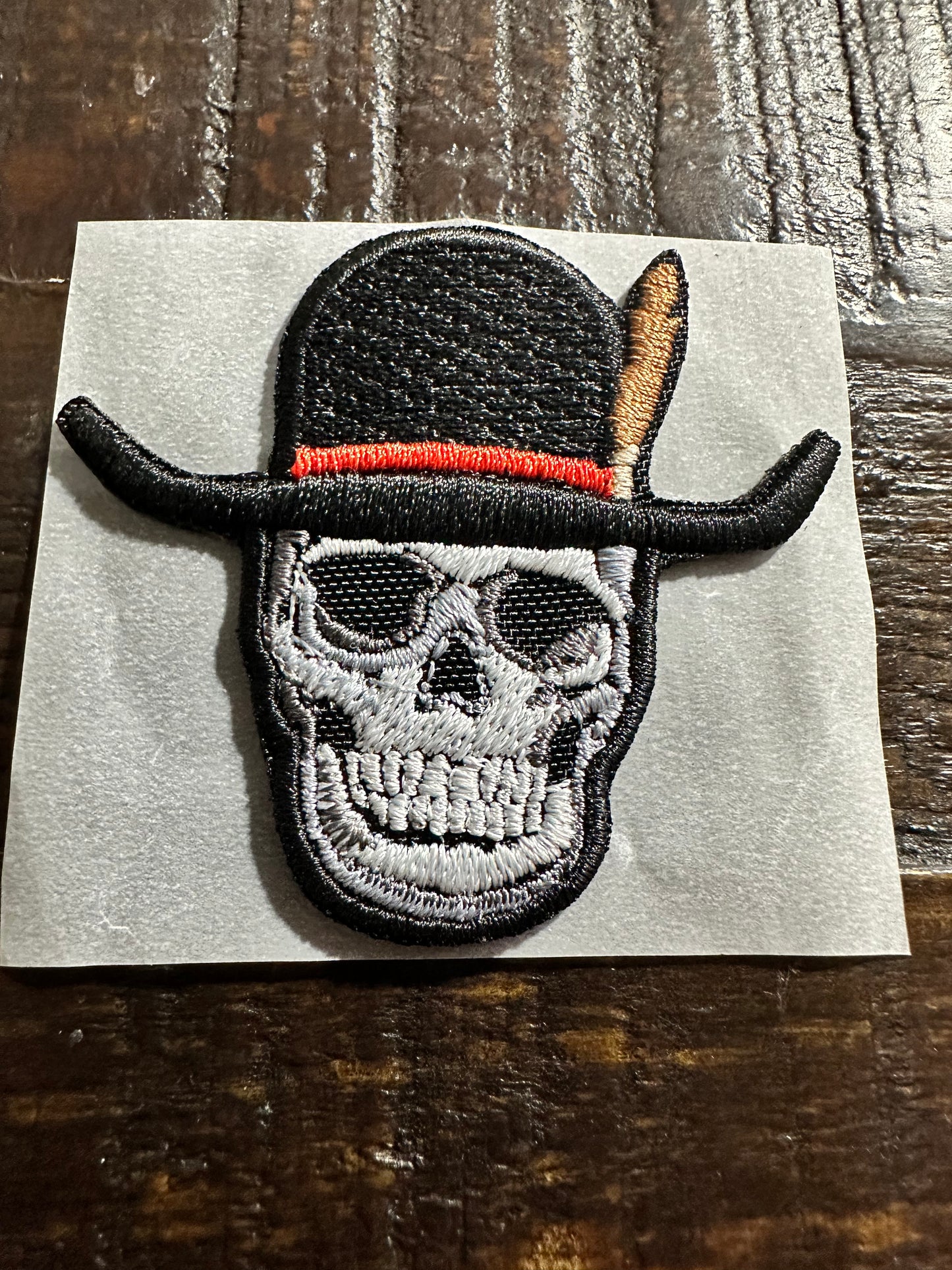 Cowboy Skull Embroidered Hat Patch