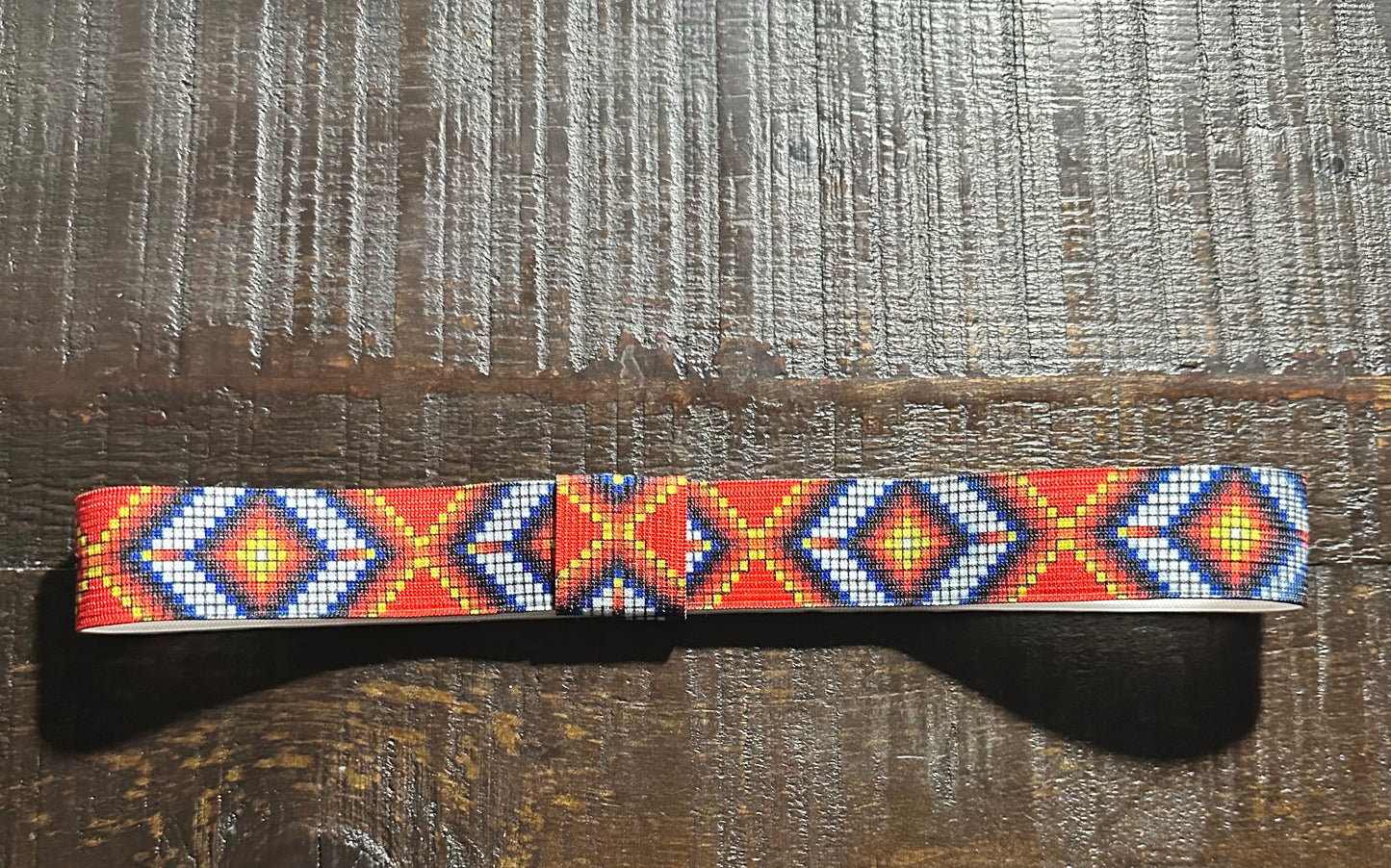 Red Aztec Elastic Hat Band