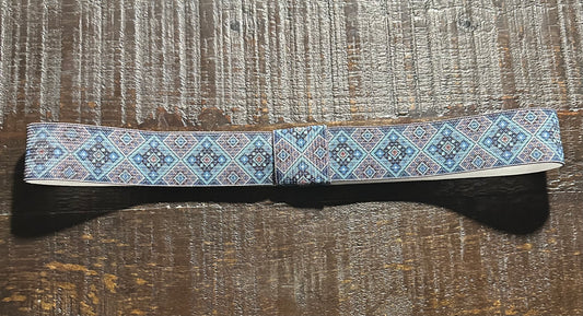 Blue and Gray Aztec Elastic Hat Band