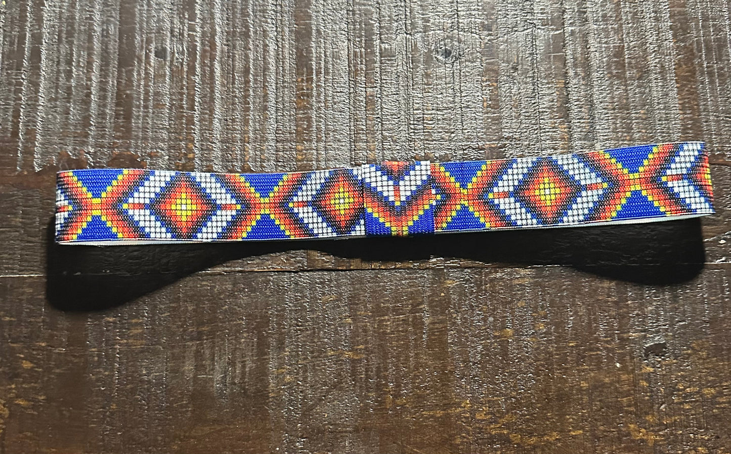 Blue Aztec Elastic Hat Band