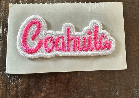 Pink Coahuila Embroidered Hat Patch