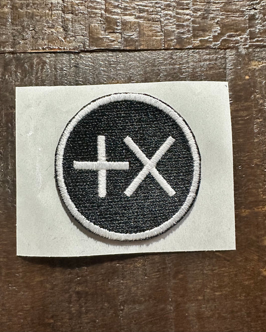 +X Embroidered Hat Patch