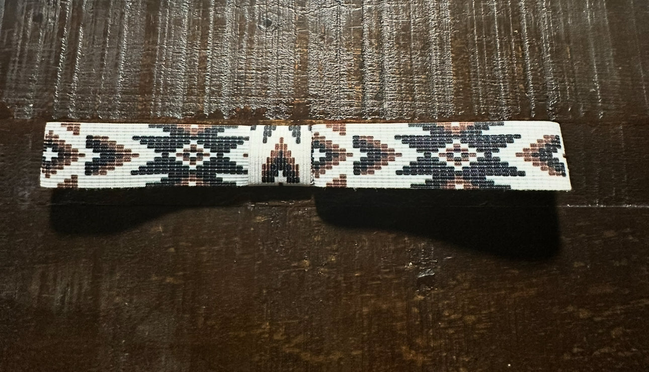 Black, White and Brown Elastic Hat Band