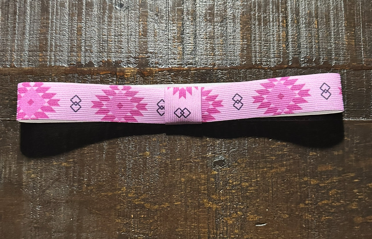 Two Tone Pink Elastic Hat Band