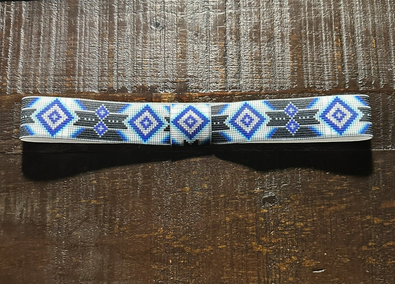 Royal Blue, Black and White Elastic Hat Band