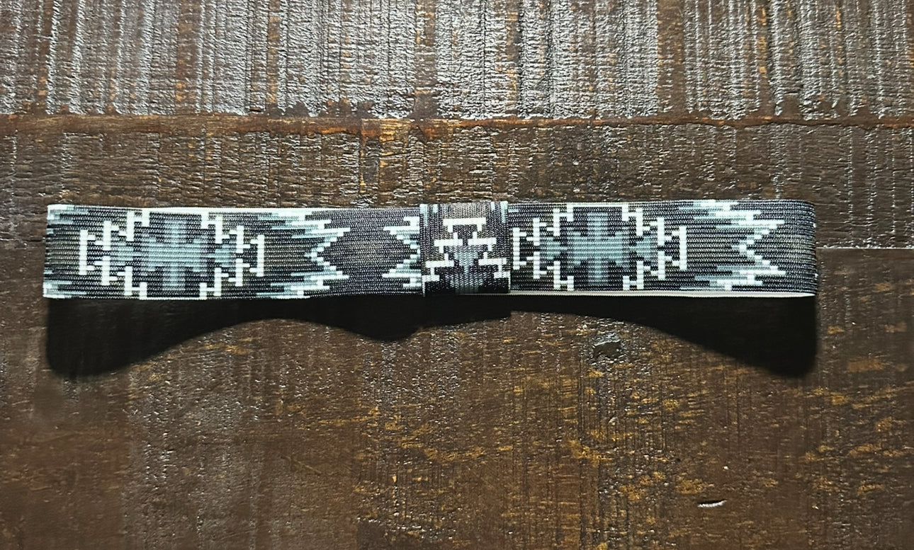 Black, Gray and White Elastic Hat Band