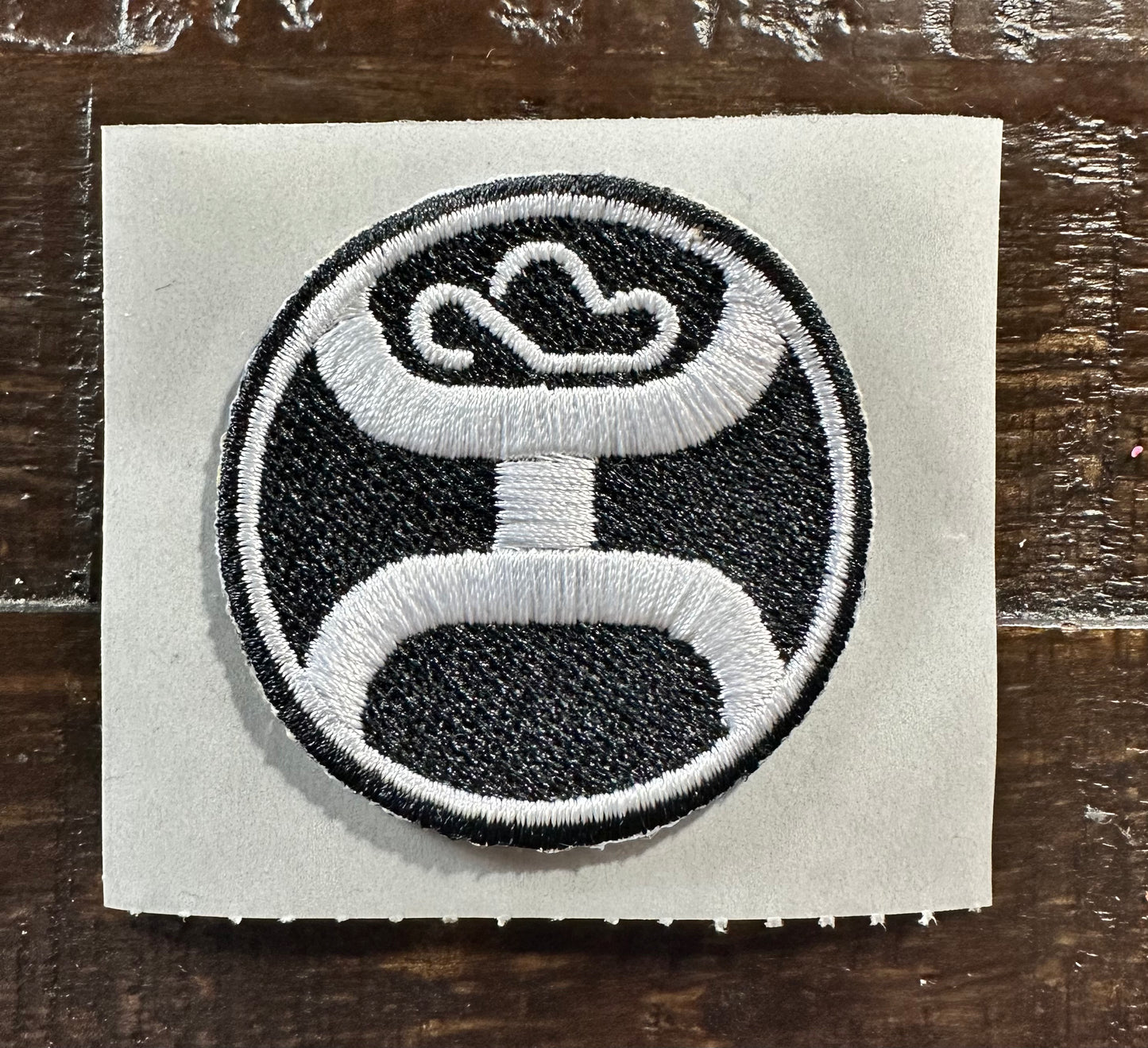 Black and White Cowboy Embroidered Hat Patch